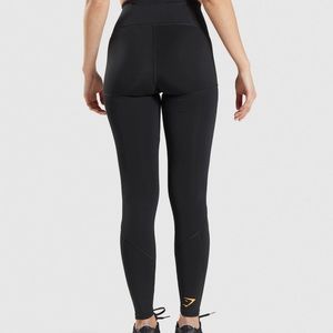 Gymshark pulse leggings in black (yellow logo)